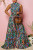 Black Green Casual Print Printing O Neck Regular Jumpsuits