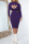 Purple Sexy Solid Hollowed Out Half A Turtleneck Long Sleeve Dresses