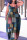 Powder Blue Casual Street Print Patchwork Spaghetti Strap Lantern Skirt Plus Size Dresses