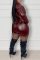 Burgundy Sexy Solid Fold V Neck Skinny Jumpsuits