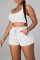 Blue Casual Solid Basic U Neck Sleeveless Two Pieces