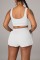 Blue Casual Solid Basic U Neck Sleeveless Two Pieces