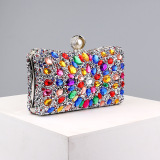Black Casual Patchwork Chains Rhinestone Bags