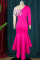 Rose Red Elegant Solid Tassel Sequins Patchwork Flounce V Neck Evening Dress Plus Size Dresses