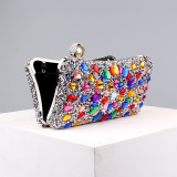 Silver Casual Patchwork Chains Rhinestone Bags