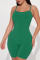 Green Sexy Solid Patchwork Spaghetti Strap Skinny Jumpsuits