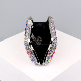 Blue Casual Patchwork Chains Rhinestone Bags