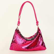 Rose Red Casual Solid Sequins Patchwork Bags