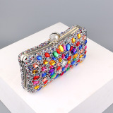 Green Casual Patchwork Chains Rhinestone Bags