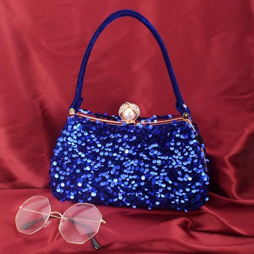 Deep Blue Formal Patchwork Sequins Bags