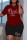 Black Red Casual Letter Hot Drilling Patchwork O Neck Short Sleeve Two Pieces