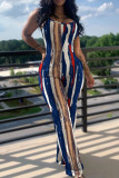 Green Casual Solid Patchwork Spaghetti Strap Straight Jumpsuits