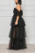 Black Sexy Elegant Solid Mesh Off the Shoulder Mesh Dress Dresses