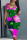 Rose Purple Casual Print Patchwork U Neck One Step Skirt Dresses
