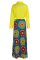 Rose Red Fashion Casual Print Patchwork Turndown Collar Long Sleeve Dresses