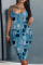 Red Sexy Casual Print Basic U Neck Vest Dress Dresses