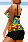 Multi-color Sexy Print Backless Swimwears (With Paddings)