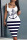 Blue White Casual Print Patchwork U Neck One Step Skirt Dresses
