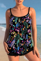 Multi-color Sexy Print Backless Swimwears (With Paddings)