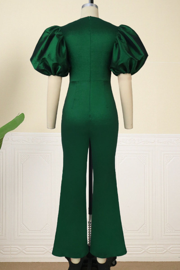 Casual Solid Patchwork Square Collar Loose Jumpsuits main image 1