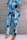 The cowboy blue Casual Print Patchwork O Neck Short Sleeve Two Pieces