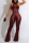 Burgundy Sexy Casual Solid Patchwork See-through Halter Skinny Jumpsuits