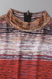 Leopard Print Sexy Print Patchwork Zipper Collar Pencil Skirt Dresses
