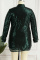 Blue Sexy Casual Solid Sequins Shirt Collar Shirt Dress Dresses