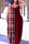 Burgundy Casual Street Print Patchwork Spaghetti Strap Lantern Skirt Plus Size Dresses