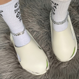 White Casual Hollowed Out Patchwork Solid Color Round Comfortable Shoes