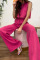 Rose Red Casual Solid Patchwork O Neck Sleeveless Two Pieces