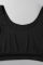 Blue Casual Solid Basic U Neck Sleeveless Two Pieces