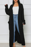 Coffee Casual Solid Patchwork Outerwear