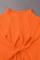 Orange Sexy Solid Hollowed Out Half A Turtleneck Long Sleeve Dresses