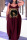 Burgundy Casual Print Patchwork Spaghetti Strap Lantern Skirt Plus Size Dresses