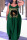 Green Casual Print Patchwork Spaghetti Strap Lantern Skirt Plus Size Dresses