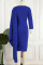 Royal Blue Elegant Solid Patchwork O Neck Pencil Skirt Dresses