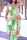 Green Sexy Casual Print Backless Spaghetti Strap Long Dress Dresses