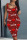 Deep Red Sexy Casual Print Basic U Neck Vest Dress Dresses