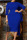Royal Blue Elegant Solid Patchwork O Neck Pencil Skirt Dresses