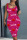 Rose Red Sexy Casual Print Basic U Neck Vest Dress Dresses