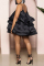 Pink Plus Size Sexy Sweet Cute Solid Flounce Spaghetti Strap Ball Gown