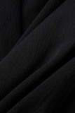 Khaki Casual Solid Patchwork Turndown Collar Short Sleeve Dress