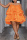 Orange Plus Size Sexy Sweet Cute Solid Flounce Spaghetti Strap Ball Gown