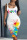 White Yellow Casual Print Basic U Neck Vest Dress Dresses