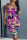 Fuchsia Sexy Casual Print Basic U Neck Vest Dress Dresses