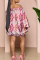 Pink Casual Sweet Cute Simplicity Not Positioning Printed Basic Printing Off the Shoulder Ball Gown Dresses