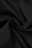 Black And White Casual Print Backless Oblique Collar Irregular Dress Dresses