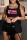Black Casual Letter Print Basic U Neck Sleeveless Two Pieces