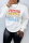 White Street Vintage Print Patchwork Letter O Neck Tops